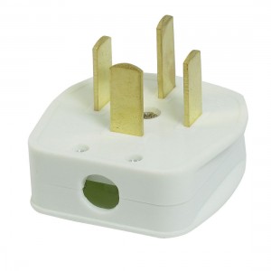 White 3 Phase 4 Flat Pin Earth Ground Industrial Plug 25A 440V AC