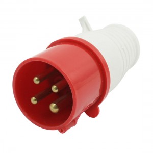 Waterproof IEC309-2 3P+E Industrial Plug Jack Red White AC 380-415V 16A Amp