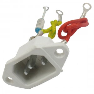 10A 250V IEC C14 Rice Cooker Plug Replacement White w Wire