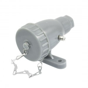 CZF3-2 AC 500V 10A 3P+E Gray Marine Socket Connector w Cover