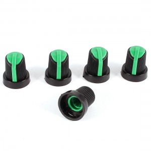 5 Pcs 6mm 15/64" Shaft Diameter Nonslip Potentiometer Knob Green Black