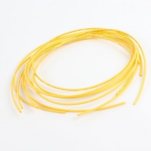 Ratio 2:1 Yellow Polyolefin 2mm Dia Heat Shrink Shrinkable Tube 3.3Ft 5 Pcs