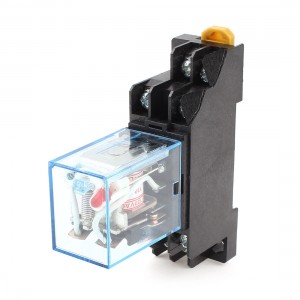 AC 110-120V 5A Coil 8Pin DPDT 35mm DIN Rail Electromagnetic Power Relay + Socket