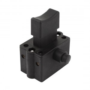 AC 250V 10A DPST Manual Operation Lock Trigger Switch Black for Electric Drill