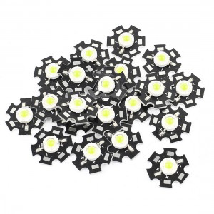 20Pcs 1W 3.0-3.6V 350mA Warm White 90LM LED Lamp Emitter Bead 20mm Base Heatsink