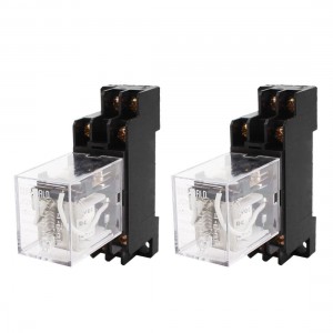 2PCS JQX-13F DC 12V Coil DPDT 8 Pin Power Electromagnetic Relay w Socket