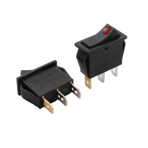 2pcs DC 12V Red Light 2P 3 Pin Rectangle Boat Rocker Switch for Car Auto