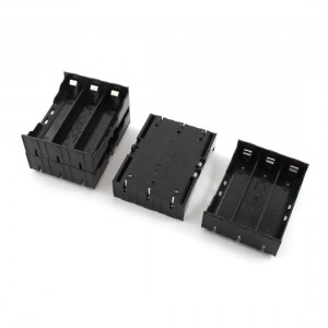 4Pcs Open Frame Black Plastic Battery Case Holder Box for 3 x 3.7V 18650