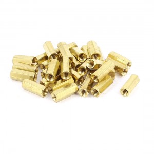 30Pcs M3 Female 12mm Long Hexagonal Standoff Spacer Gold Tone