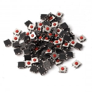 100 x SMD 5pin Momentary Red Push Button Tactile Tact Switches 6x6x3.4mm