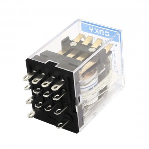 KRM4F DC 28V 3A Coil 14 Pin 4PDT Green LED Indicator Light Power Relay