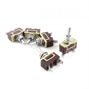 5Pcs AC 250V 15A Rocker Type SPST Latching 2 Screw Terminals Toggle Switch