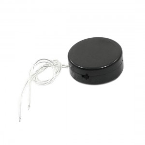 Round Black Plastic Holder Box for 2 x 2032 Button Cell Battery