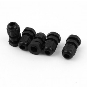 5 Pcs PG7 3.5mm to 6mm Waterproof Connectors Adapter Plastic Cables Glands Black