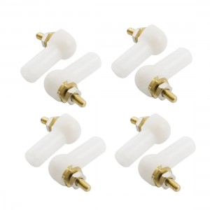 8Pcs RC Car Spare Parts Rod Ends Standoff Brass Ball Link 2.5x2x17mm White