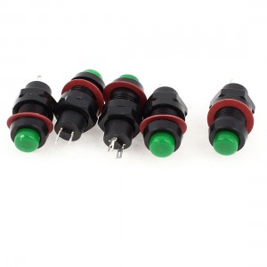 5 x DS-213 Self-Reset Momentary SPST Green Push Button Switch AC 125V 2A