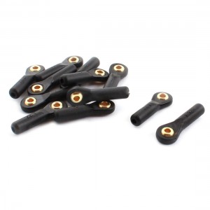 12Pcs 3X32X3mm Rod End Metal Ball Head Buckle Joints Black for RC Climbing Car