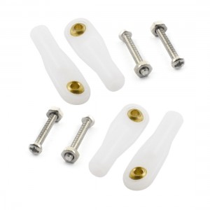 4Pcs DIY Model Simulation Car Boat Ball Joint Buckle 2X26X2.2mm White w Screws