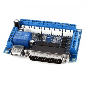 Stepper Motor Driver 5 Axis Breakout Interface Board Blue Black for Mach3 CNC
