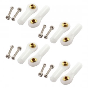 8Pcs RC Car White 2X27X3mm Rod End Metal Ball Head Buckle Joints Set w Screws