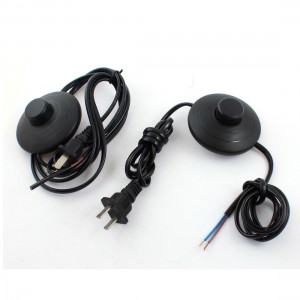 2Pcs Black Round AU Plug Momentary Step On Foot Switch 1.8M AC125V 3A AC250V 6A