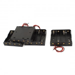 4pcs Black Battery Storage Box Case Holder for 4 x 1 5V AA Batteries