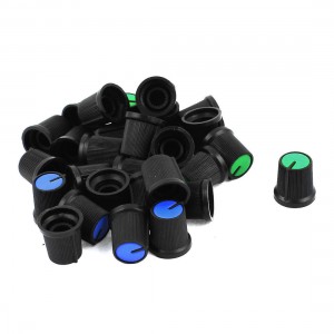 30 x Green Blue Plastic Potentiometer Rotary Control Knobs Caps 5mm Dia Hole