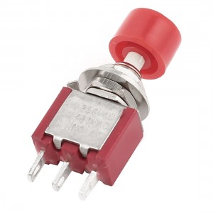 AC 120V 5A 3Pin SPDT 1NO 1NC Momentary Control Red Round Push Button Switch