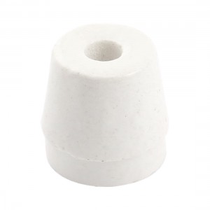 White 7mm Hole Diameter Wire Tapered Ceramic Electrical Insulator AC250V 500C