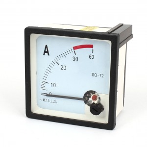 Black White AC 0-30A Analog Ammeter Panel Ampere Current Meter SQ-72