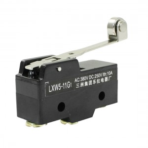 AC 380V DC 250V 10A Short Roller Lever Actuator Limit Switch Blk LXW5-11G1
