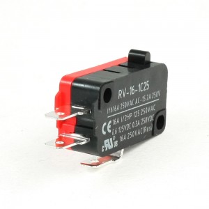 AC 250V 16A SPDT Black Momentary Push Button Miniature Micro Switch