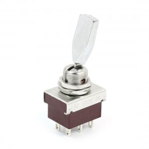 KN3-202 12mm Mount Dia DPDT 6-Terminals Toggle Switch AC250V 3A