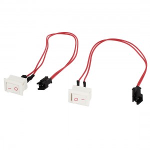 AC 125V/10A Wired JST-SM Plug SPST On/Off Rocker Switch KCD1-AP 2PCS