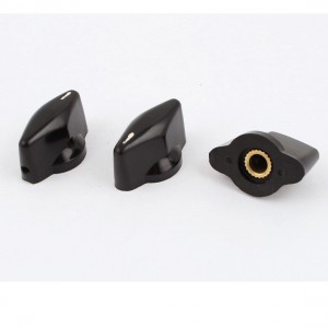 3 x Black Plastic Rotary Switch Knobs Cpas 6mm Dia Shaft Hole