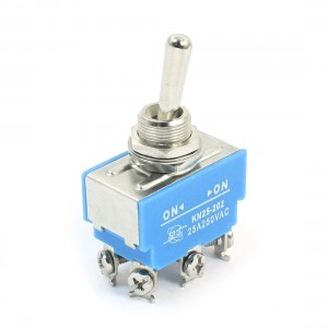 12mm Dia Panel Mount DPDT 2 Positions 6-Terminals Toggle Switch AC250V 25A