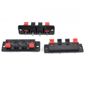 3PCS Plastic Housing 4P 4 Position Speaker Terminal Board Connector Red Black