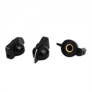 3 Pcs Black Plastic Rotary Switch Knobs Cpas 6mm Dia Shaft Hole