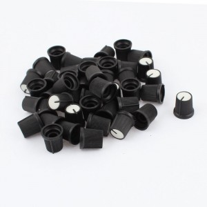 45pcs White Face Potentiometer Knob Cap for 6mm Knurled Shaft