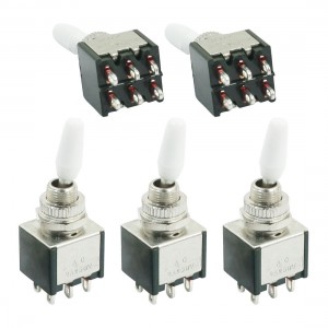 5Pcs 6mm Panel Cutout Dia 2 Position 2P2T Toggle Switch AC 250V 2A