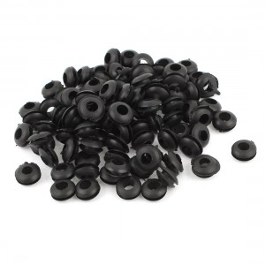 99pcs 5mmx6mm Hole Dia Black Rubber Cable Wiring Grommets