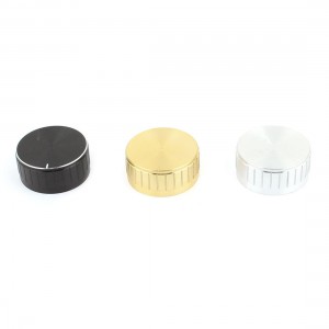 3 x Gold Tone Silver Tone Black Potentiometer Rotary Control Knobs Caps 17x40mm
