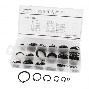 225 x Internal External Circlip Snap Ring Assortment Set w Storage Box