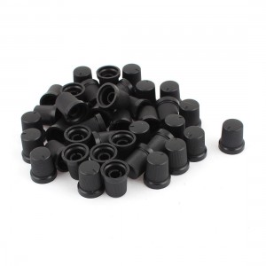40pcs Black Potentiometer Knob Cap for 6mm Knurled Shaft