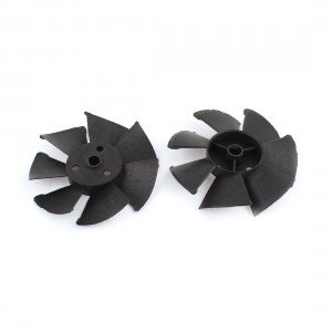 2 Pcs Black Plastic 14mm Inner Dia 7 Blades Motor Fan Blade Wheel