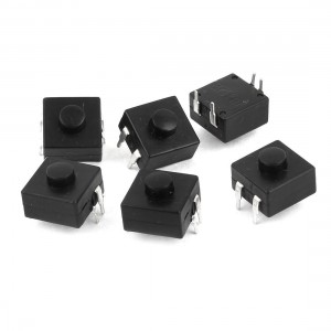 6 x 12x12x4mm 4Pins Momentary Push Button Tactile Micro Switches 120V/3A 250V/5A