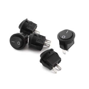 AC250V 6A AC125V 3A 2 Pin SPST On/Off Round Head Rocker Switch