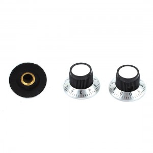 3pcs 15mm Dia Rotary Knob w 0-9 Dial for 6mm Dia Shaft Potentiometer