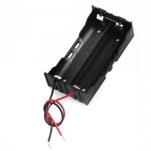 Black Plastic In Series 2 x 3.7V 18650 Battery Holder Box Case