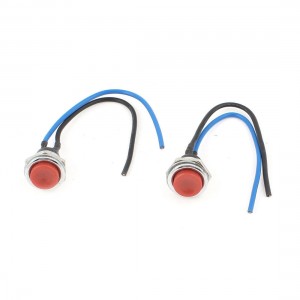 AC 125V 3A Red SPST Momentary Round Push Button Switch 2 PCS